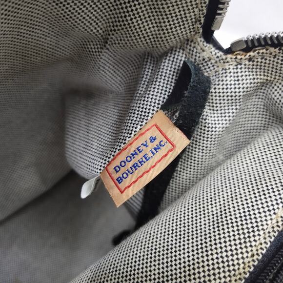 Dooney & Bourke Black Pebbled Leather Double Handles Zipper Satchel Shoulder Bag - Picture 14 of 16